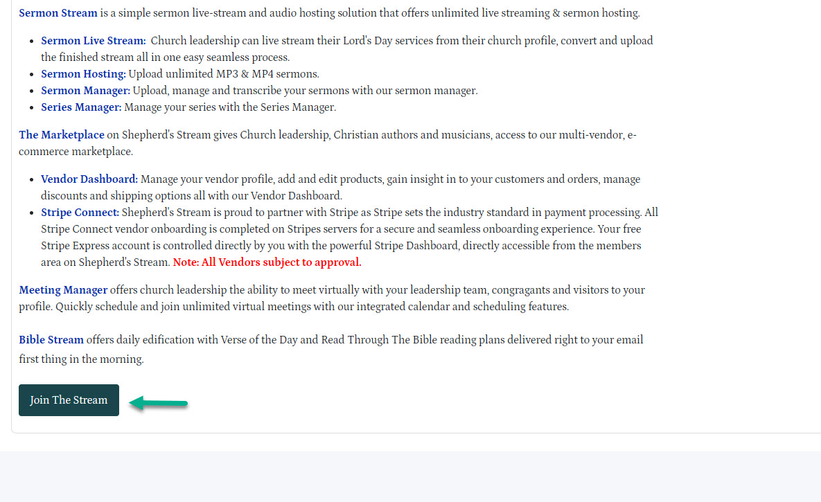 Registration Form Join The Stream